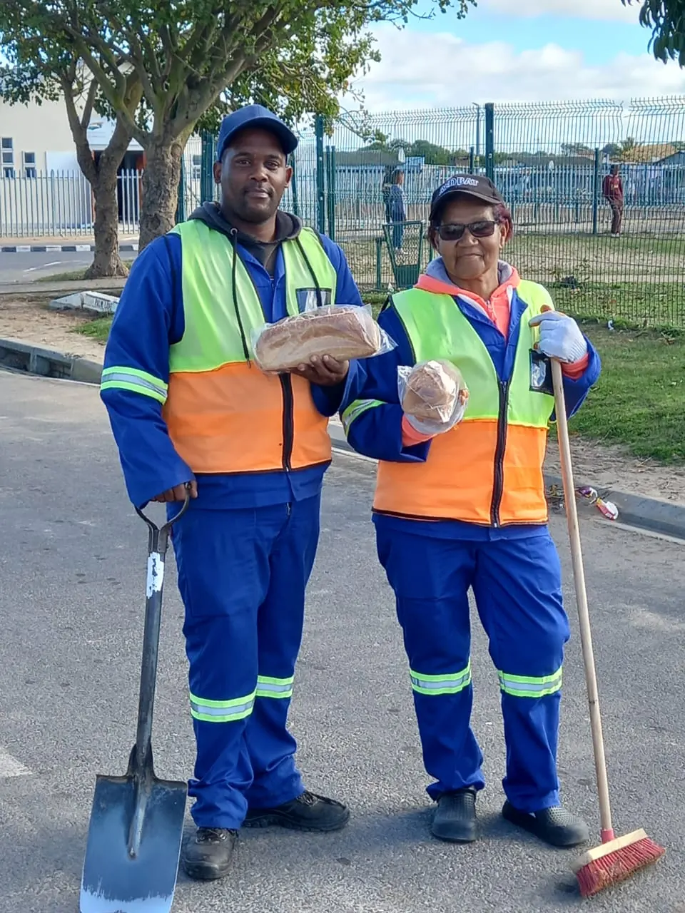 Community members in Darling with bread